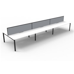 RAPIDLINE DELUXE INFINITY DESK PROFILE LEG TWO SIDED + SCREEN 6 PERSON 3600MMW WHITE/BLACK