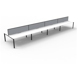 RAPIDLINE DELUXE INFINITY DESK PROFILE LEG TWO SIDED + SCREEN 8 PERSON 4800MMW WHITE/BLACK