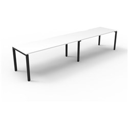RAPIDLINE DELUXE INFINITY DESK PROFILE LEG SINGLE SIDED 2 PERSON 2400MMW WHITE/BLACK
