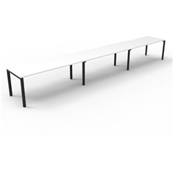 RAPIDLINE DELUXE INFINITY DESK PROFILE LEG SINGLE SIDED 3 PERSON 3600MMW WHITE/BLACK