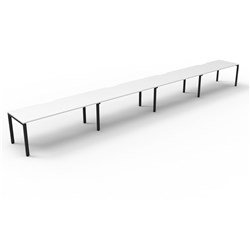 RAPIDLINE DELUXE INFINITY DESK PROFILE LEG SINGLE SIDED 4 PERSON 7200MMW WHITE/BLACK