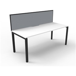 RAPIDLINE DELUXE INFINITY DESK PROFILE LEG ONE SIDED + SCREEN 1200MMW WHITE/BLACK