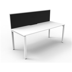 RAPIDLINE DELUXE INFINITY DESK PROFILE LEG ONE SIDED + SCREEN 1500MMW WHITE/WHITE