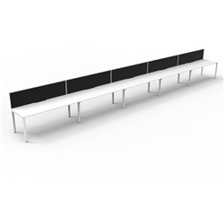 RAPIDLINE DELUXE INFINITY DESK PROFILE LEG ONE SIDED + SCREEN 5 PERSON 7500MMW WHITE/WHITE