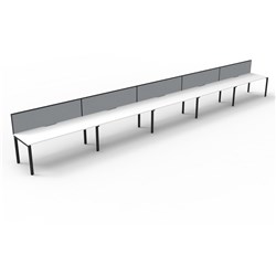 RAPIDLINE DELUXE INFINITY DESK PROFILE LEG ONE SIDED + SCREEN 5 PERSON 9000MMW WHITE/BLACK