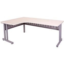 RAPIDLINE C LEG CORNER WORKSTATION 1800/1200W X 700D X 730MMH NATURAL WHITE /SILVER