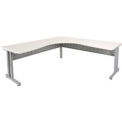 RAPIDLINE C LEG CORNER WORKSTATION 1800/1800W X 700D X 730MMH NATURAL WHITE /SILVER
