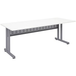 RAPIDLINE C LEG DESK 1800W X 700D X 730MMH NATURAL WHITE/SILVER