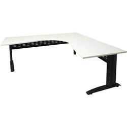 RAPIDLINE RAPID SPAN CORNER WORKSTATION 1800/1800W X 700D X 730MMH WHITE/BLACK