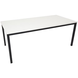 RAPIDLINE STEEL FRAME TABLE 1800W X 750D X 730MMH WHITE TOP BLACK FRAME