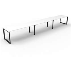 RAPIDLINE DELUXE INFINITY DESK LOOP LEG SINGLE SIDED 3 PERSON 3600WX750DX730MMH WHITE/BLACK