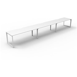 RAPIDLINE DELUXE INFINITY DESK LOOP LEG SINGLE SIDED 3 PERSON 5400WX750DX730MMH WHITE/WHITE