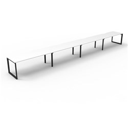 RAPIDLINE DELUXE INFINITY DESK LOOP LEG SINGLE SIDED 4 PERSON 6000WX750DX730MMH WHITE/BLACK