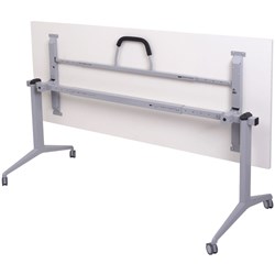 RAPIDLINE FLIP TOP TABLE 1500W X 750D X 730MMH WHITE TOP SILVER FRAME