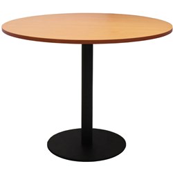 RAPIDLINE ESTILLO DISC BASE ROUND TABLE 900D X 755MMH BEECH TOP BLACK BASE