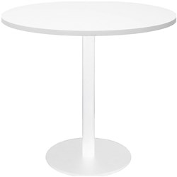 RAPIDLINE ESTILLO DISC BASE ROUND TABLE 900D X 755MMH WHITE TOP WHITE BASE