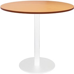 RAPIDLINE ESTILLO DISC BASE ROUND TABLE 900D X 755MMH BEECH TOP WHITE BASE