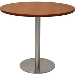RAPIDLINE ESTILLO DISC BASE ROUND TABLE 900D X 755MMH CHERRY TOP SILVER BASE