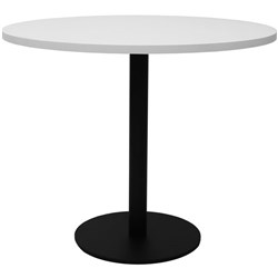 RAPIDLINE ESTILLO DISC BASE ROUND TABLE 1200D X 755MMH WHITE TOP BLACK BASE