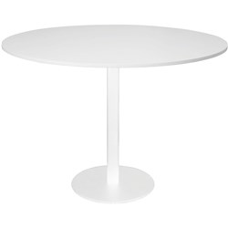 RAPIDLINE ESTILLO DISC BASE ROUND TABLE 1200D X 755MMH WHITE TOP WHITE BASE