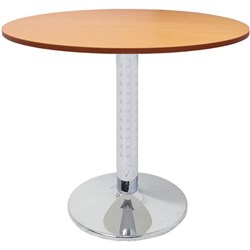 RAPIDLINE ESTILLO DISC BASE ROUND TABLE 1200D X 755MMH BEECH TOP SILVER BASE