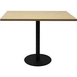 RAPIDLINE ESTILLO DISC BASE SQUARE MEETING TABLE 900W X 900D X 755MMH OAK / BLACK