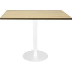 RAPIDLINE ESTILLO DISC BASE SQUARE MEETING TABLE 900W X 900D X 755MMH OAK / WHITE