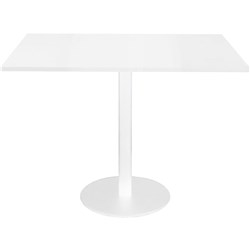 RAPIDLINE ESTILLO DISC BASE SQUARE MEETING TABLE 900W X 900D X 755MMH WHITE / WHITE