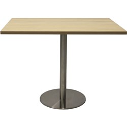 RAPIDLINE ESTILLO DISC BASE SQUARE MEETING TABLE 900W X 900D X 755MMH OAK / SILVER