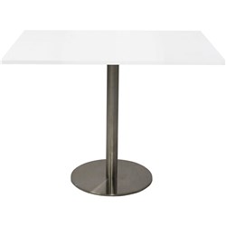 RAPIDLINE ESTILLO DISC BASE SQUARE MEETING TABLE 900W X 900D X 755MMH WHITE / SILVER