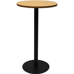 RAPIDLINE ESTILLO DISC BASE DRY BAR TABLE 600D X 1085MMH BEECH TOP BLACK BASE