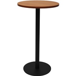 RAPIDLINE ESTILLO DISC BASE DRY BAR TABLE 600D X 1085MMH CHERRY TOP BLACK BASE