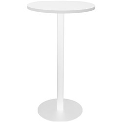 RAPIDLINE ESTILLO DISC BASE DRY BAR TABLE 600D X 1085MMH WHITE TOP WHITE BASE