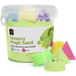 EC SENSORY MAGIC SAND WITH MOULDS 600G TUB GREEN