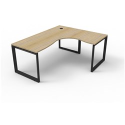 RAPIDLINE DELUXE INFINITY CORNER WORKSTATION LOOP LEG 1800/1500WX750MMD OAK/BLACK