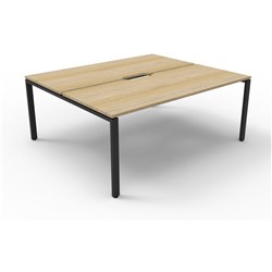 RAPIDLINE DELUXE INFINITY DESK LOOP LEG DOUBLE SIDED 2 PERSON 1200WX1530DX730MMH OAK/BLACK