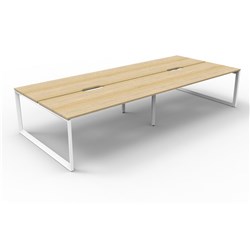 RAPIDLINE DELUXE INFINITY DESK LOOP LEG DOUBLE SIDED 4 PERSON 2400WX1530DX730MMH OAK/WHITE