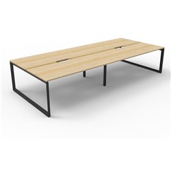 RAPIDLINE DELUXE INFINITY DESK LOOP LEG DOUBLE SIDED 4 PERSON 3600WX1530DX730MMH OAK/BLACK