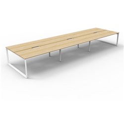 RAPIDLINE DELUXE INFINITY DESK LOOP LEG DOUBLE SIDED 6 PERSON 5400WX1530DX730MMH OAK/WHITE
