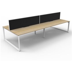 RAPIDLINE DELUXE INFINITY DESK LOOP LEG DOUBLE SIDED + SCREEN 4 PERSON 2400MMW OAK/WHITE