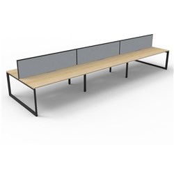 RAPIDLINE DELUXE INFINITY DESK LOOP LEG DOUBLE SIDED + SCREEN 6 PERSON 4500MMW OAK/BLACK