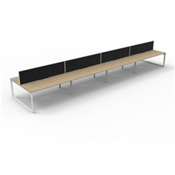 RAPIDLINE DELUXE INFINITY DESK LOOP LEG DOUBLE SIDED + SCREEN 8 PERSON 7200MMW OAK/WHITE