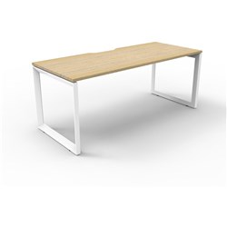 RAPIDLINE DELUXE INFINITY DESK LOOP LEG SINGLE SIDED 1800W X 750D X 730MMH OAK/WHITE
