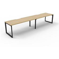 RAPIDLINE DELUXE INFINITY DESK LOOP LEG SINGLE SIDED 2 PERSON 2400WX750DX730MMH OAK/BLACK