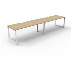 RAPIDLINE DELUXE INFINITY DESK LOOP LEG SINGLE SIDED 2 PERSON 3600WX750DX730MMH OAK/WHITE