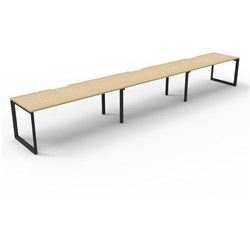 RAPIDLINE DELUXE INFINITY DESK LOOP LEG SINGLE SIDED 3 PERSON 4500WX750DX730MMH OAK/BLACK