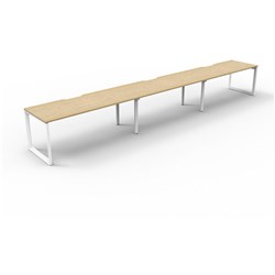 RAPIDLINE DELUXE INFINITY DESK LOOP LEG SINGLE SIDED 3 PERSON 4500WX750DX730MMH OAK/WHITE