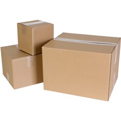 CUMBERLAND HEAVY DUTY SHIPPING BOX 458MM X 305MM X 305MM BROWN