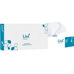 LIVI ESSENTIALS FACIAL TISSUES PREMIUM HYPOALLERGENIC 2 PLY 200 SHEETS