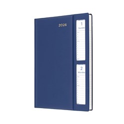 COLLINS BELMONT DESK DIARY A5 2 DAYS TO PAGE WINDOW FACED NAVY